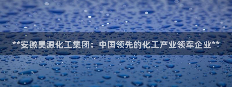 球盟会官网网页版：**安徽昊源化工集团：中国领先的化工产业领