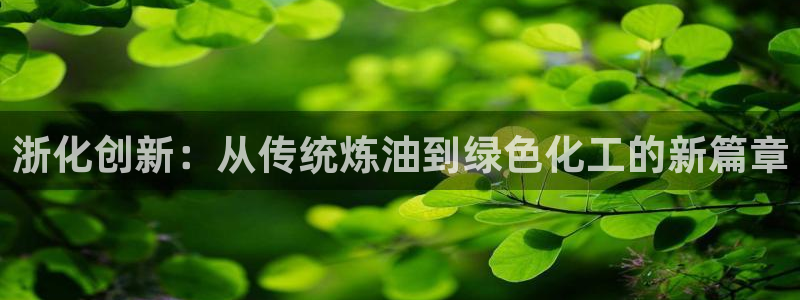 球盟会吧：浙化创新：从传统炼油到绿色化工