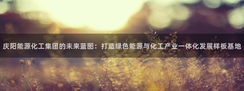球盟会登录网址：庆阳能源化工集团的未来蓝图：打造绿色能源与化