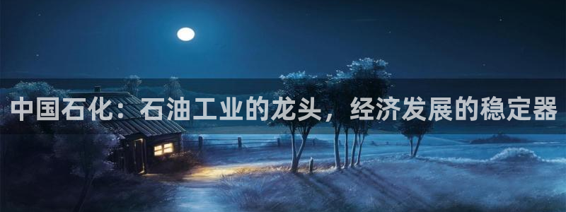 球盟会黑平台：中国石化：石油工业的龙头，经济发展的稳定器