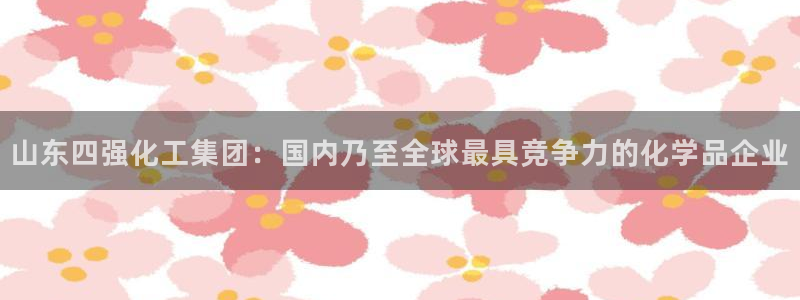 球盟会进不去：山东四强化工集团：国内乃至全球最具竞争力的化学